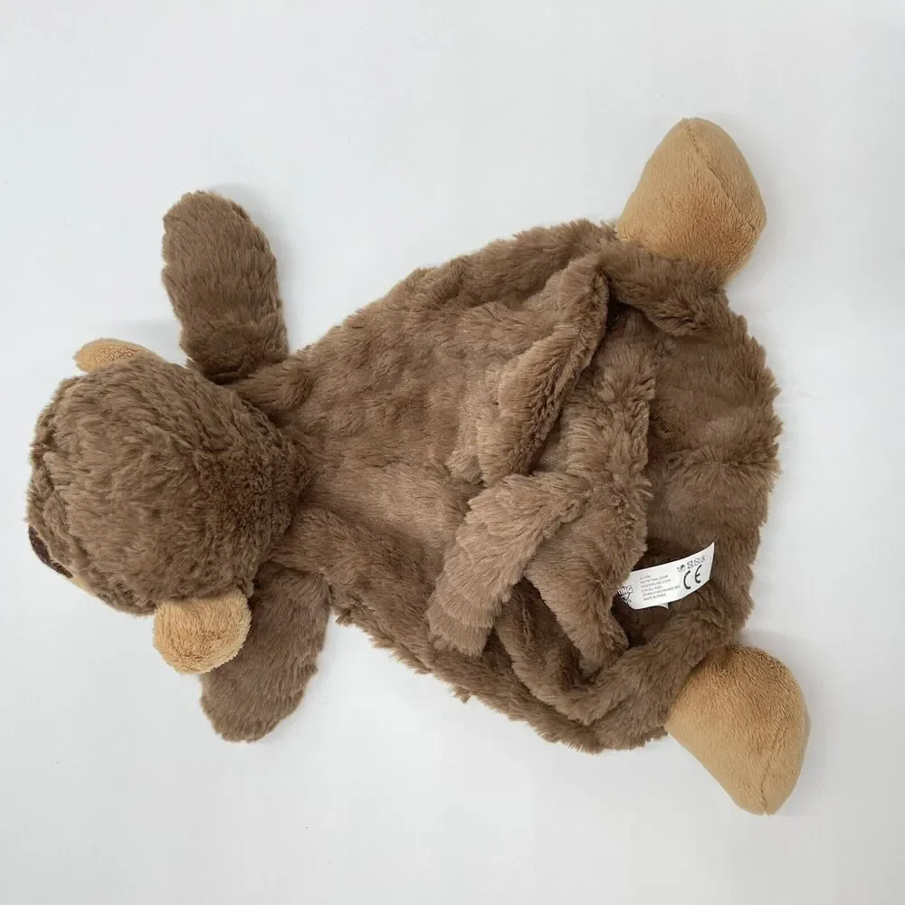 Petting Zoo Brown Tan Monkey Lovey Unstuffed Security Blanket Plush Toy 2016